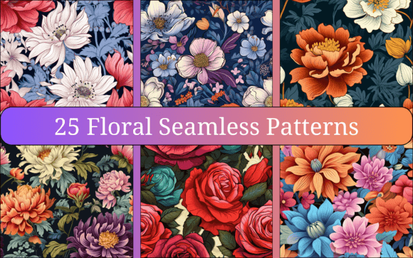 25 Floral Seamless Patterns