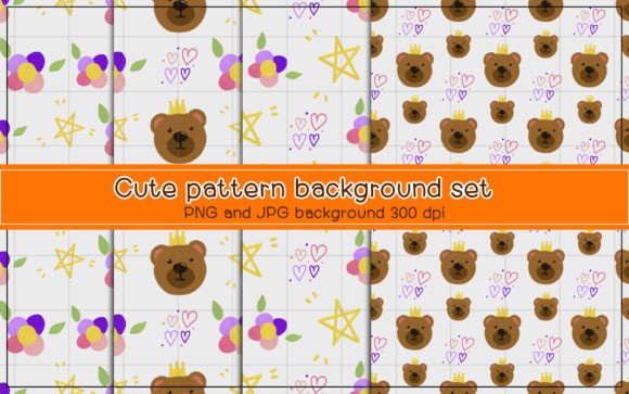 4 Cute Patterns Background