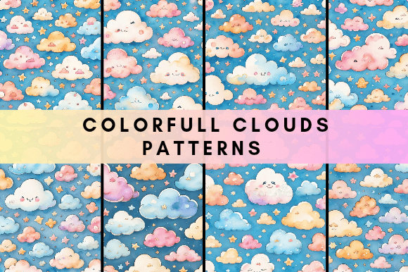 Colorful Clouds Patterns: A Creative Resource for Design Enthusiasts