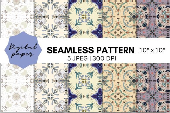 Hand Drawn Seamless Patterns 5 JPEG
