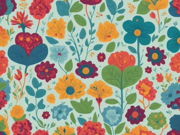 Patterns Of Flowers And Trees Rain