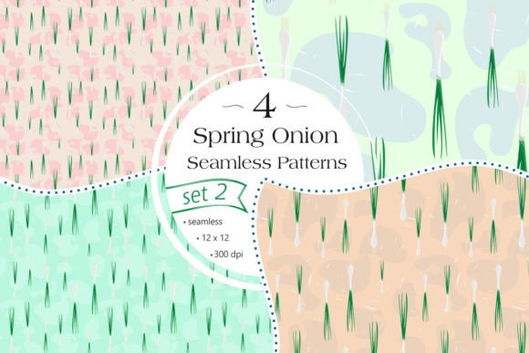 Spring Onion Seamless Patterns Set 2: A Creative Resource for Designers