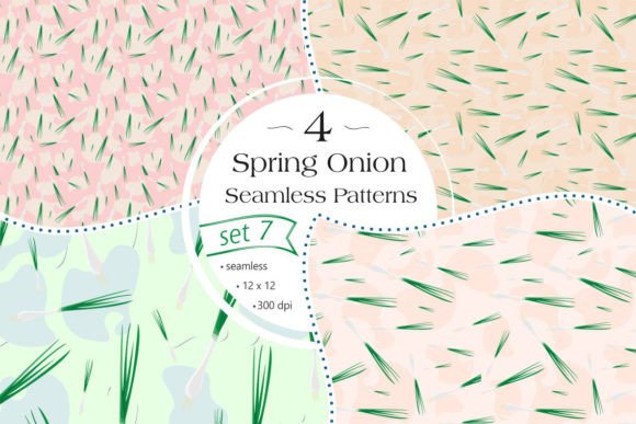 Spring Onion Seamless Patterns - Set 7: A Versatile Digital Paper Pack for Creative Projects