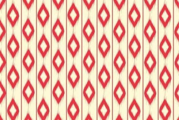 Valentine Ikat Ethnic Red Love Patterns