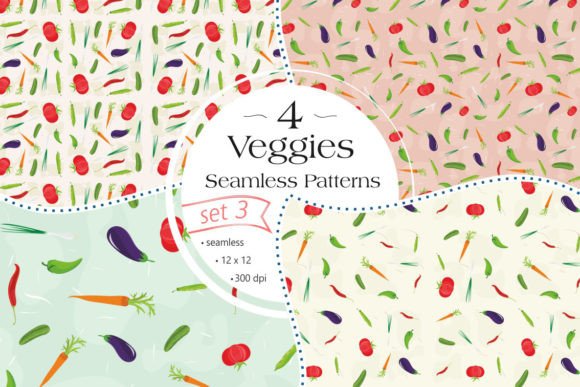 Veggies Seamless Patterns - Set 3: A Strategic Resource for Creative and Practical Projects