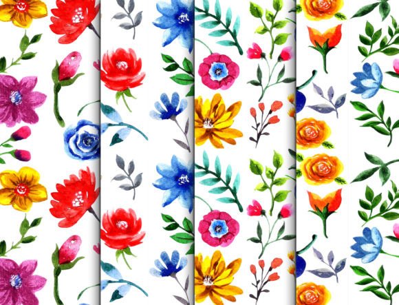 Watercolor Mexican Floral Patterns Set: A Timeless Design Collection